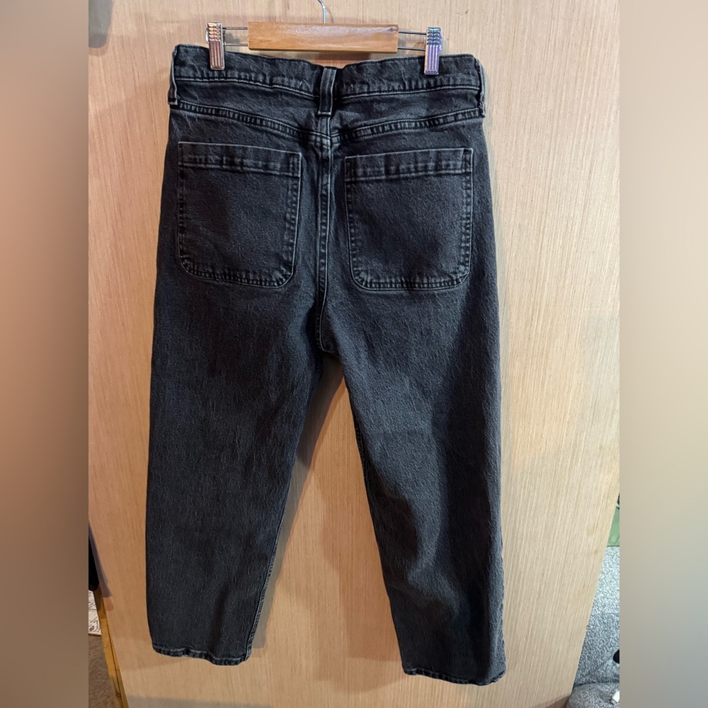 Hollister Baggy High Waisted Black Washed Denim Jeans Size 30 - Picture 4 of 4